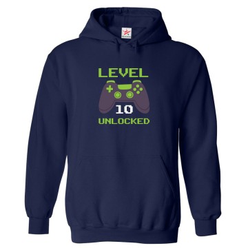 Level 10 Unlocked Vedio Gamer Birthday Unisex Kids & Adult Pullover Hoodie									